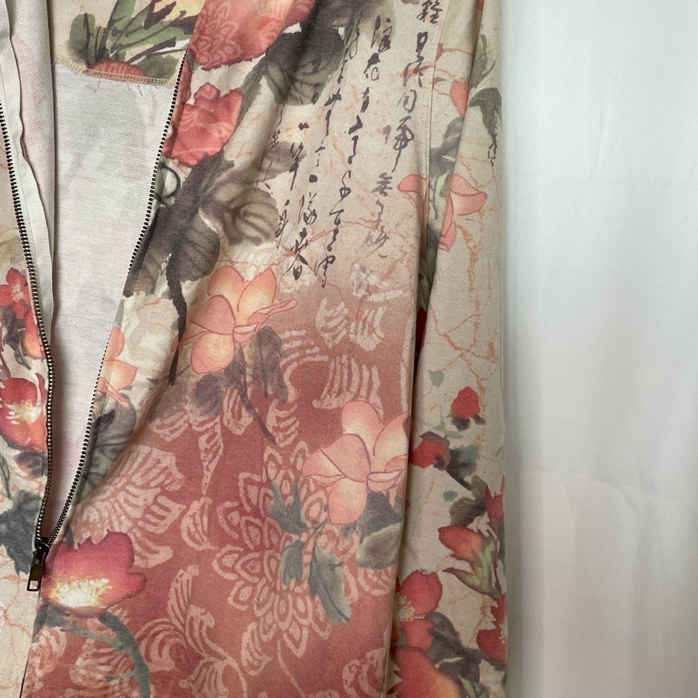 Christopher & Banks Peach floral light weight zippered jacket​​​​​​​​​​​ - Picture 3 of 7